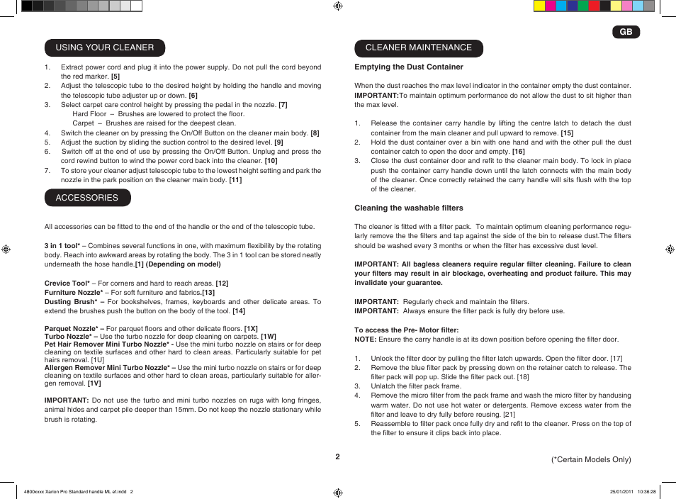 Hoover XARION-XARION PRO TXP 1510 019 User Manual | Page 4 / 66
