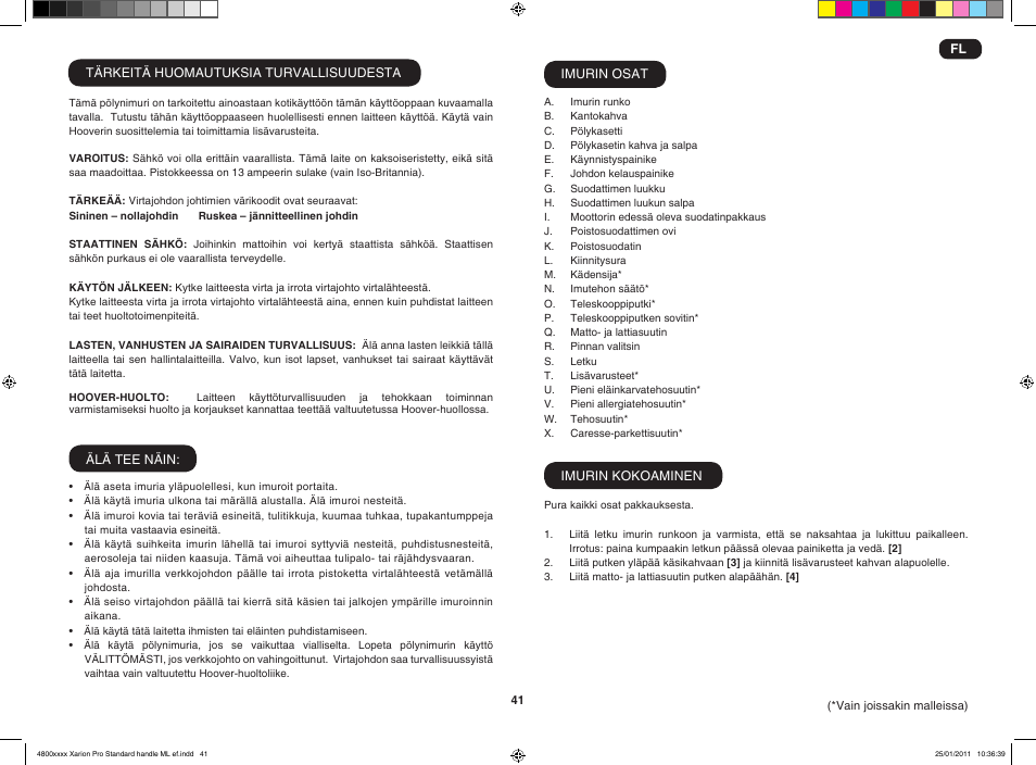 Hoover XARION-XARION PRO TXP 1510 019 User Manual | Page 43 / 66