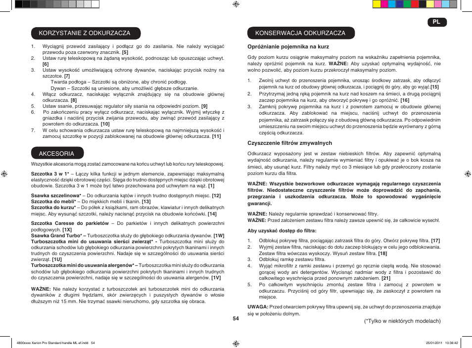 Hoover XARION-XARION PRO TXP 1510 019 User Manual | Page 56 / 66