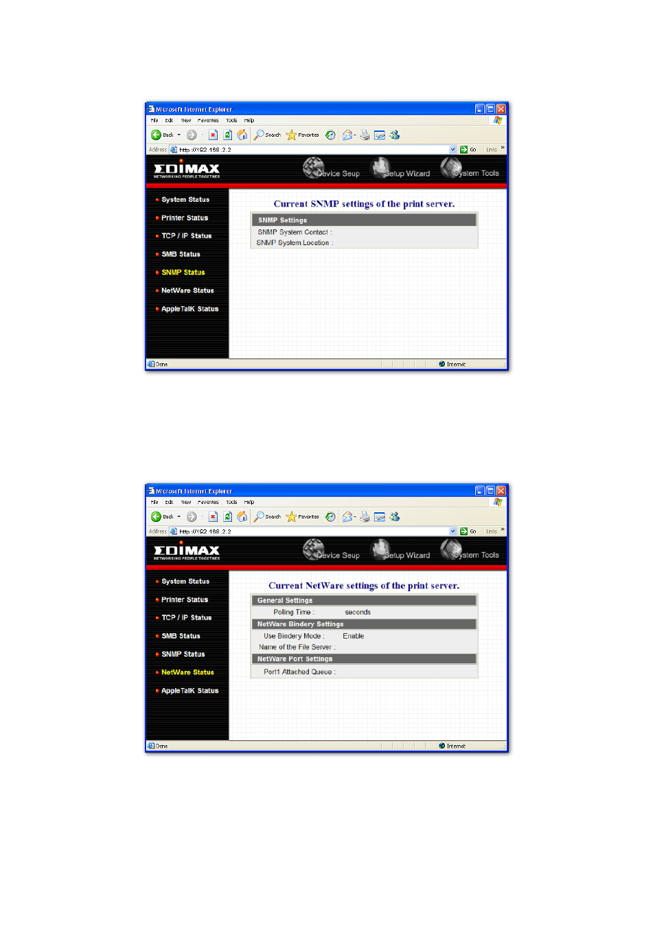 5 snmp, 6 netware, 5 snm p 8.3.6 netware | 5 snm p, 6 net ware | Edimax Technology PS-1206P User Manual | Page 70 / 86