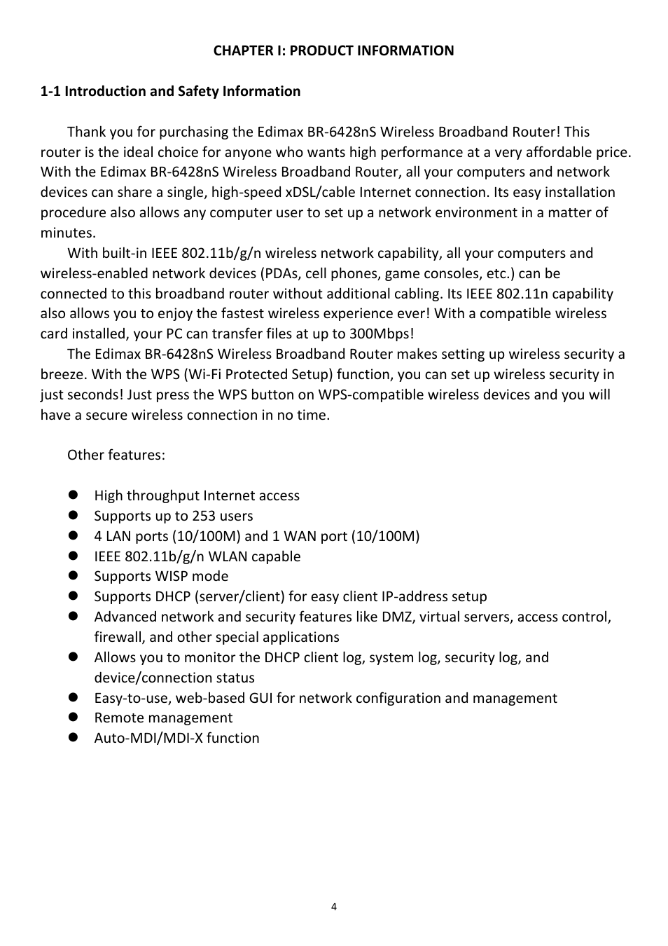 Edimax Technology BR-6428nS User Manual | Page 5 / 127