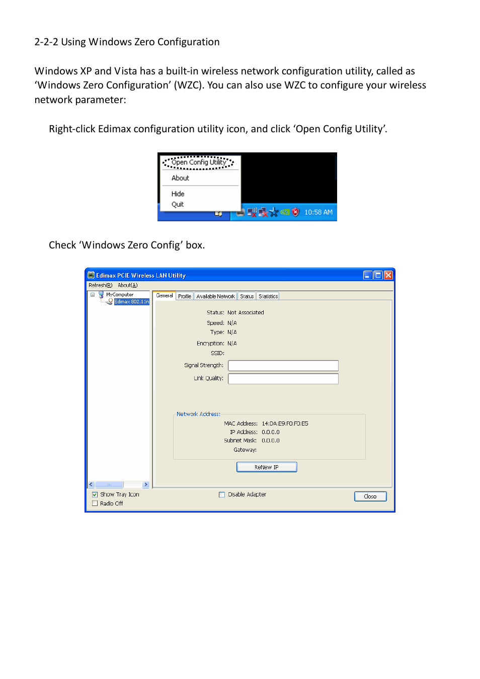 2-2 using windows zero configuration | Edimax Technology EW-7612PIn V2 User Manual | Page 19 / 52