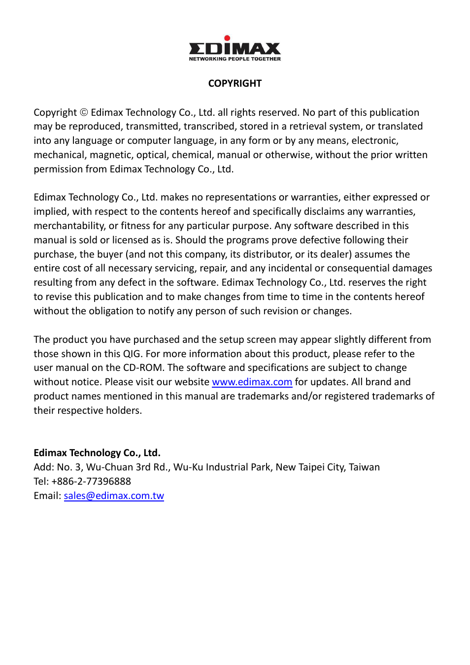 Edimax Technology EW-7612PIn V2 User Manual | Page 2 / 52
