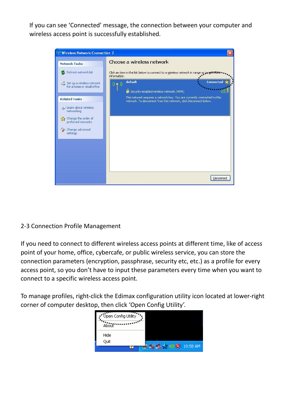 3 connection profile management | Edimax Technology EW-7612PIn V2 User Manual | Page 23 / 52