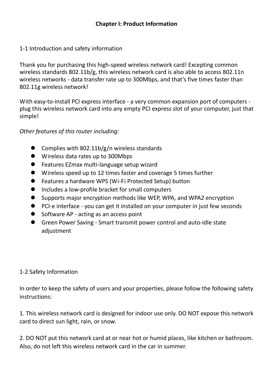 Chapter i: product information | Edimax Technology EW-7612PIn V2 User Manual | Page 4 / 52