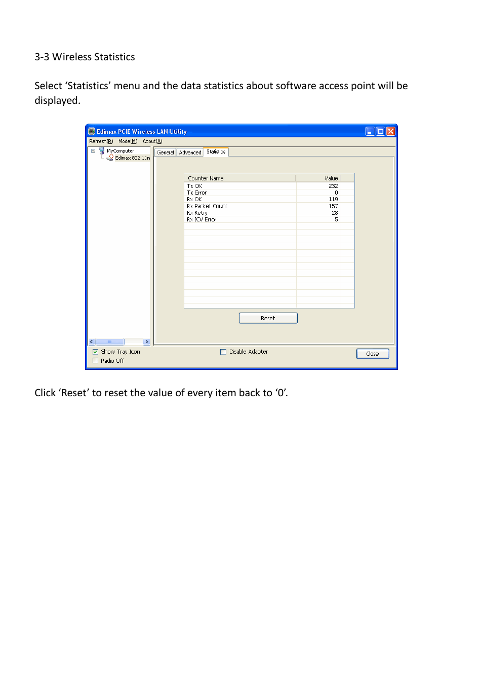 3 wireless statistics | Edimax Technology EW-7612PIn V2 User Manual | Page 45 / 52