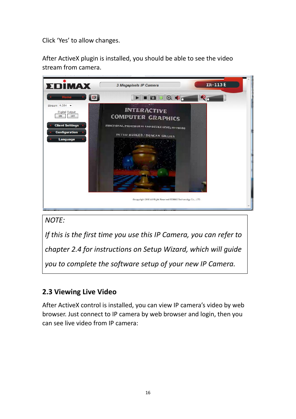 3 viewing live video | Edimax Technology IR-123E User Manual | Page 19 / 73