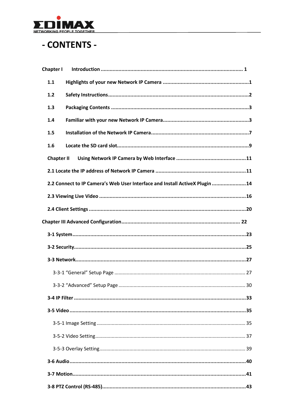 Edimax Technology IR-123E User Manual | Page 2 / 73