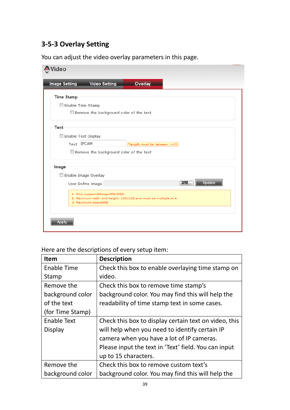 5-3 overlay setting | Edimax Technology IR-123E User Manual | Page 42 / 73