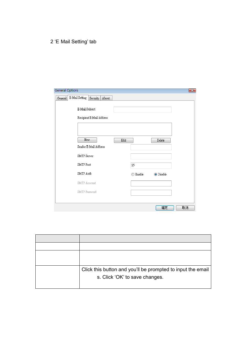 2 ‘e-mail setting’ tab | Edimax Technology IC-7110W User Manual | Page 109 / 172