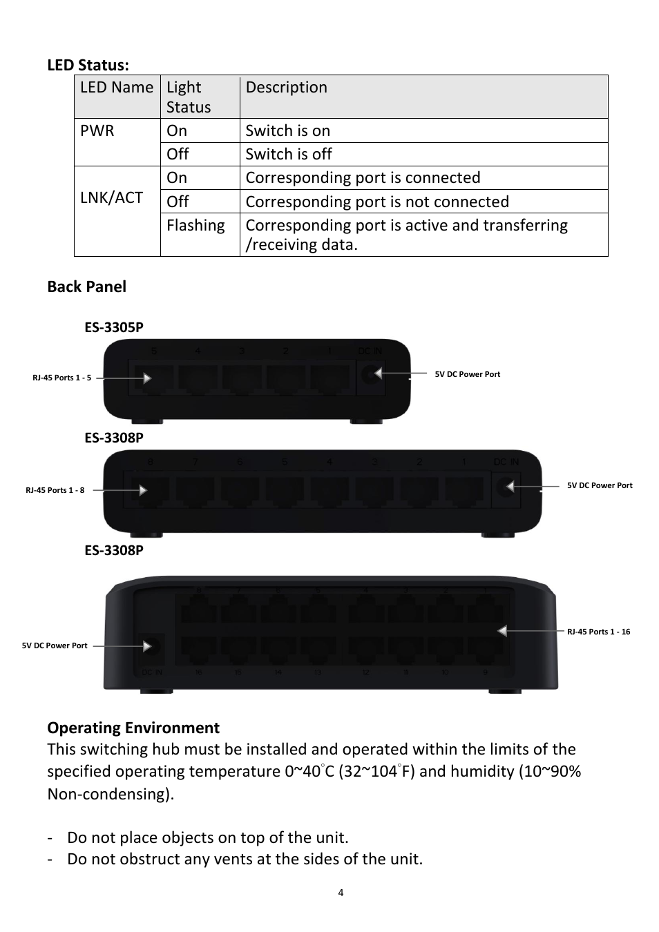Edimax Technology ES-3316P User Manual | Page 4 / 8