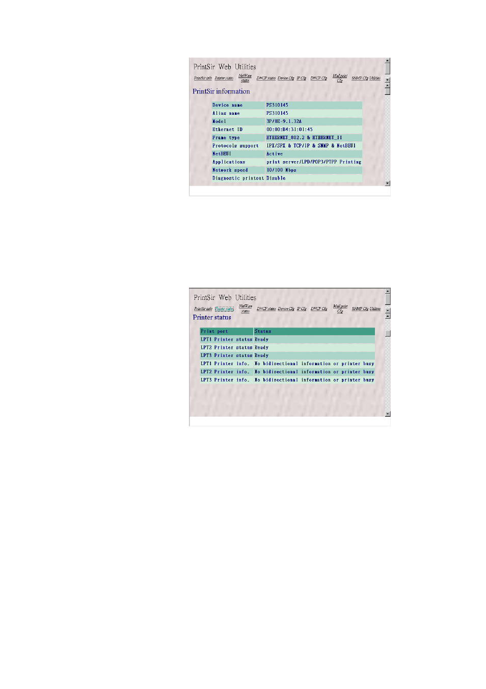 Getting printer status, Getting netware information | Edimax Technology PS-3103P User Manual | Page 98 / 111