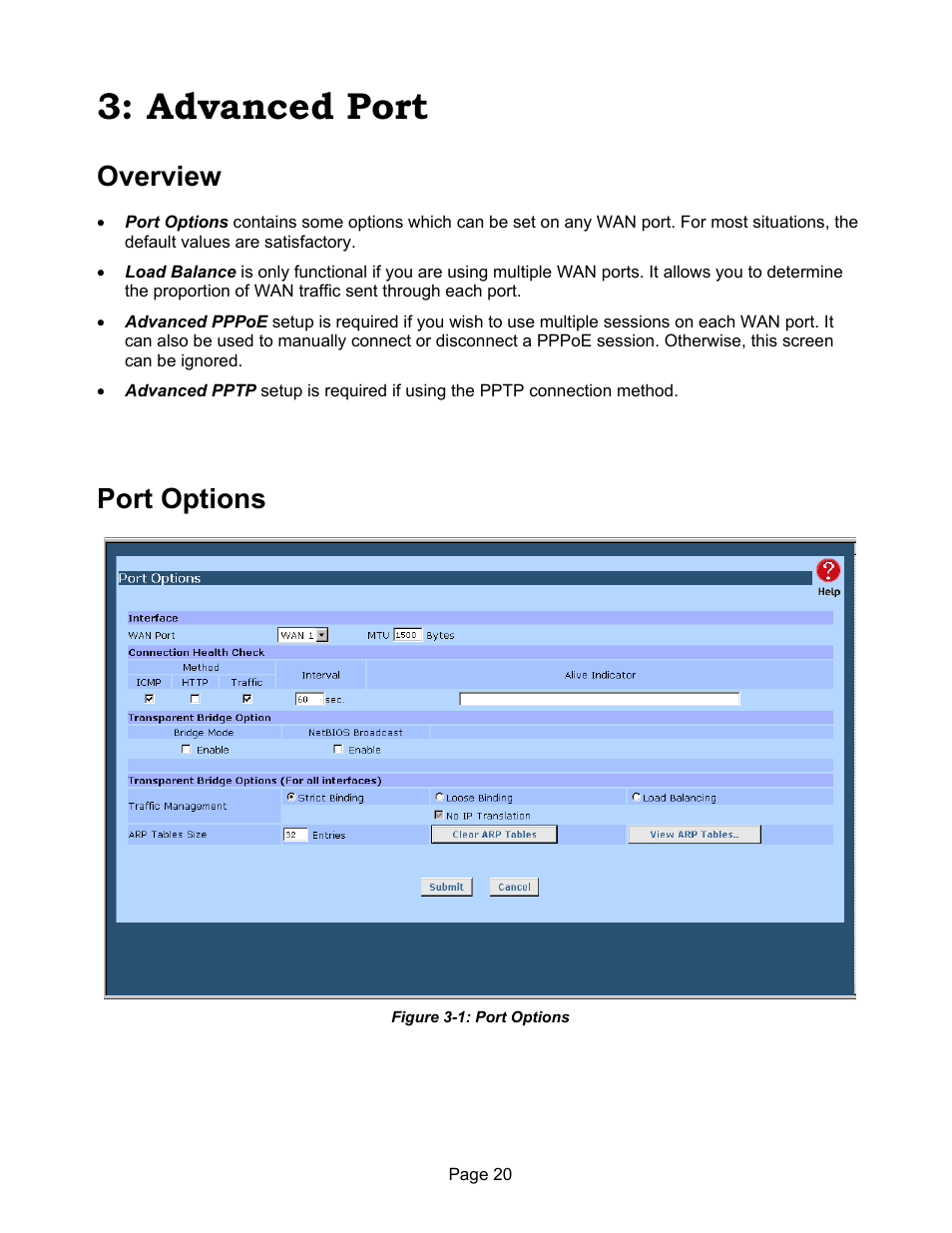 Advanced port, Overview, Port options | Edimax Technology ER-1088 User Manual | Page 24 / 97