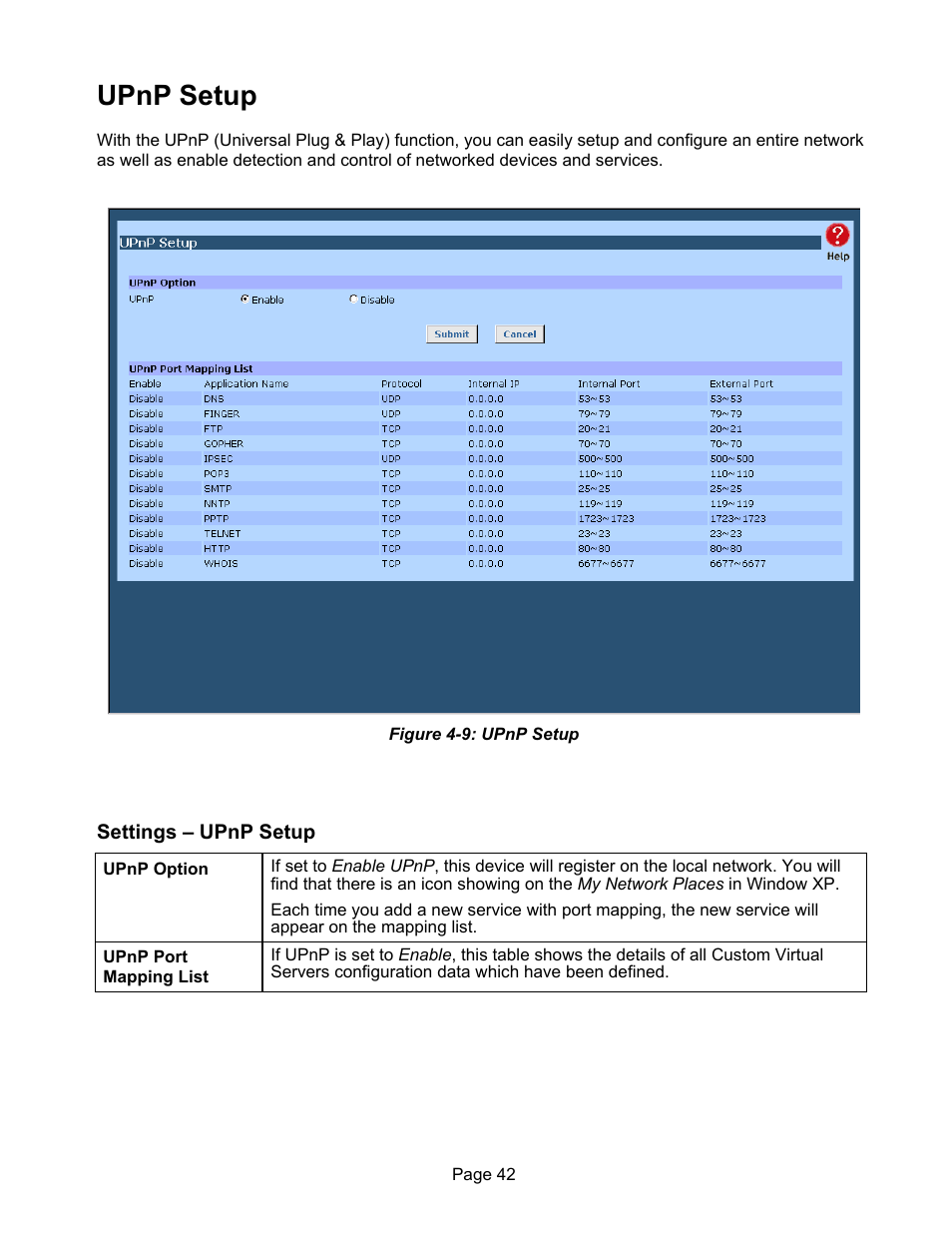 Upnp setup | Edimax Technology ER-1088 User Manual | Page 46 / 97