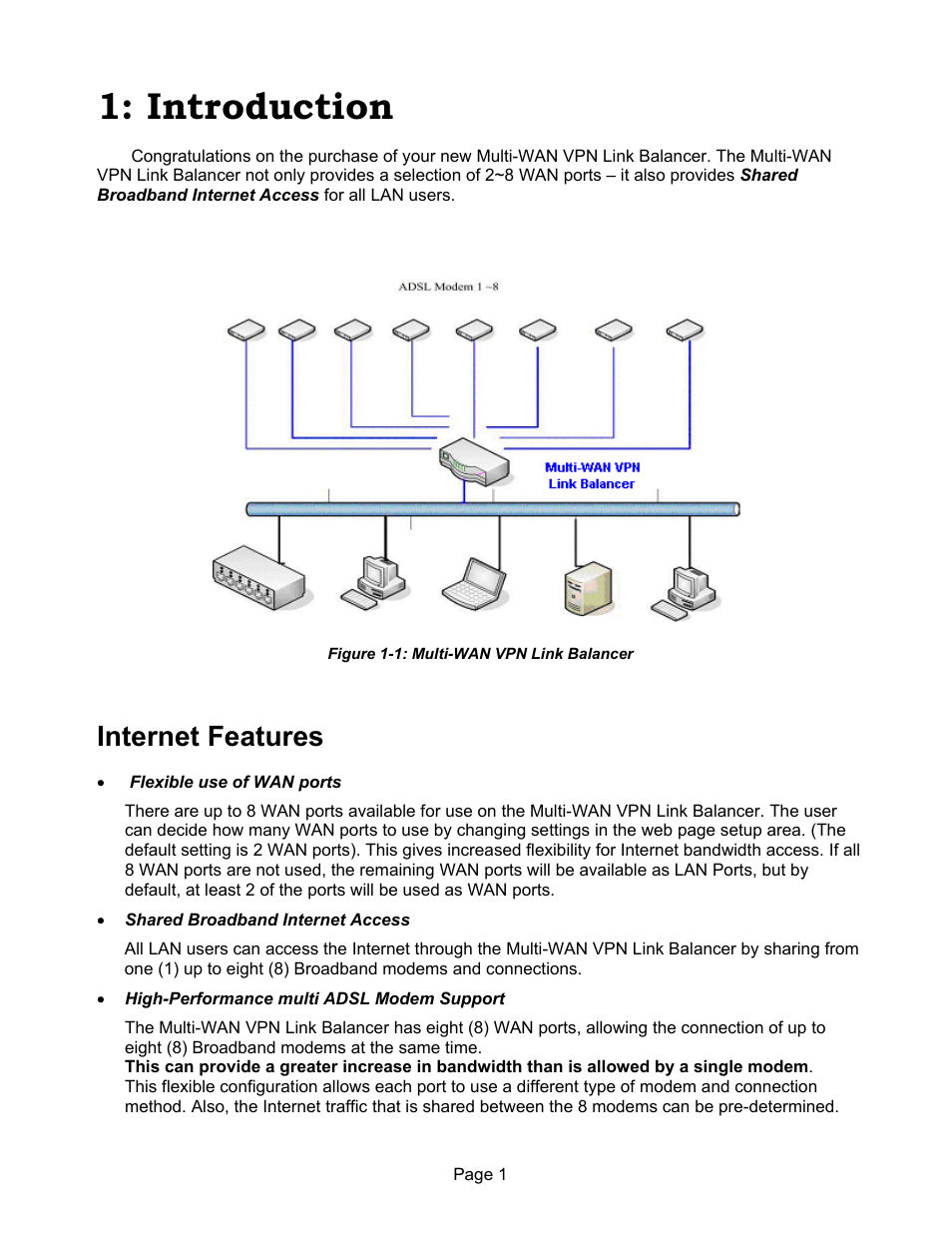 Introduction, Internet features | Edimax Technology ER-1088 User Manual | Page 5 / 97