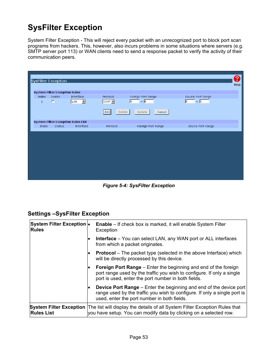 Sysfilter exception | Edimax Technology ER-1088 User Manual | Page 57 / 97