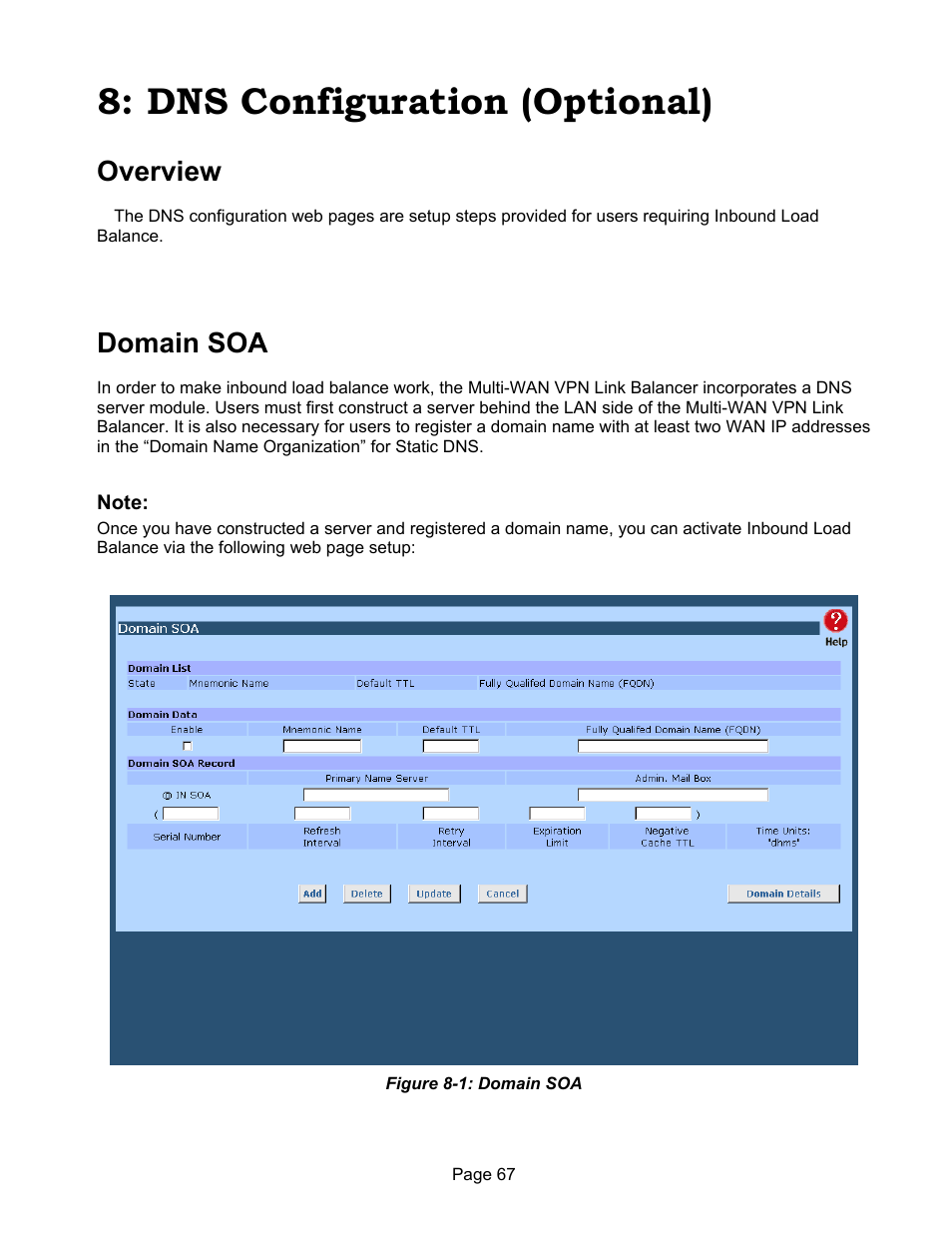 Dns configuration (optional), Overview, Domain soa | Edimax Technology ER-1088 User Manual | Page 71 / 97