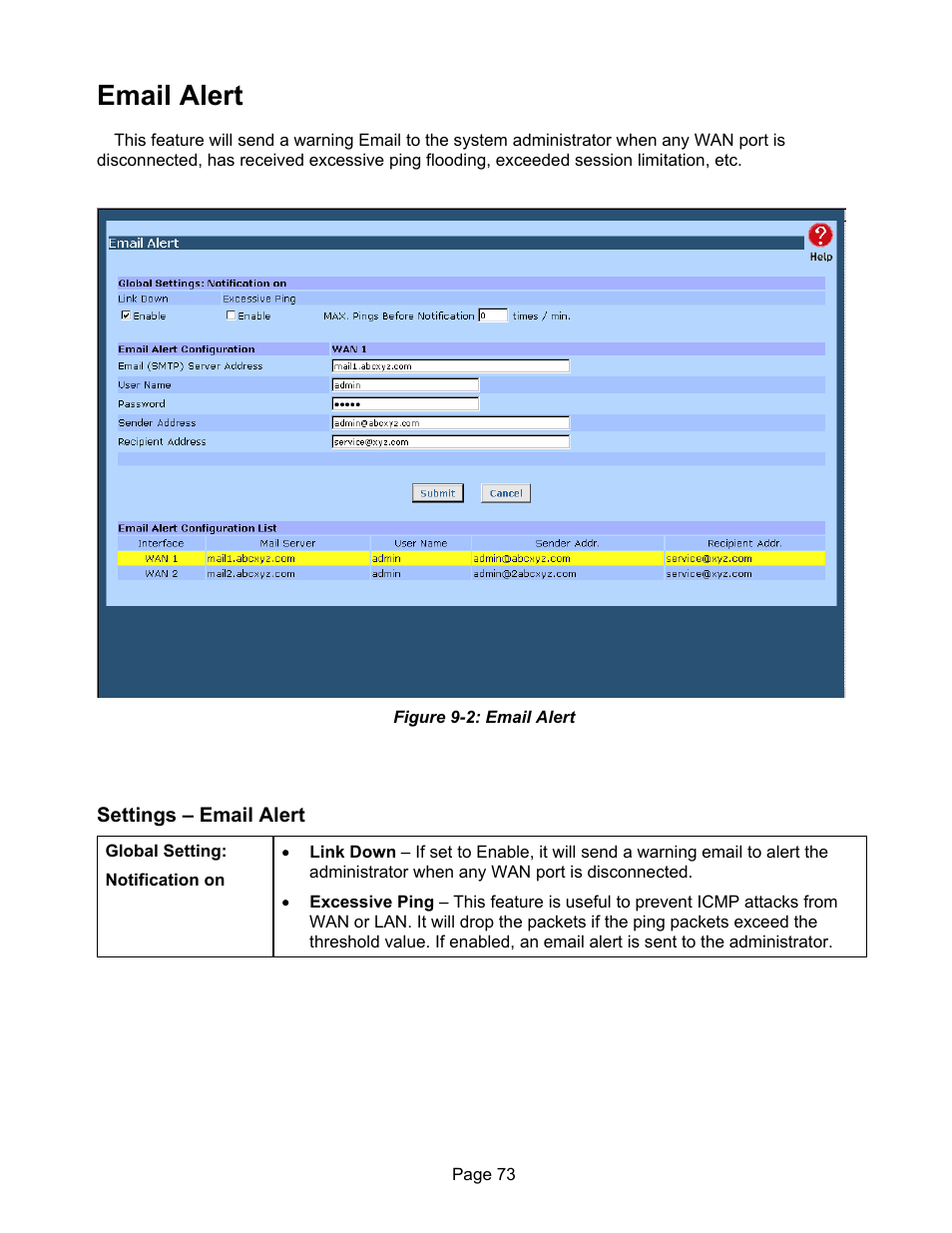 Email alert | Edimax Technology ER-1088 User Manual | Page 77 / 97
