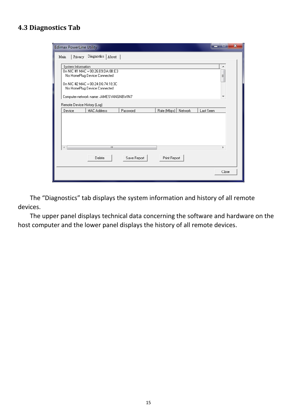 3 diagnostics tab | Edimax Technology HP-5101K User Manual | Page 16 / 24