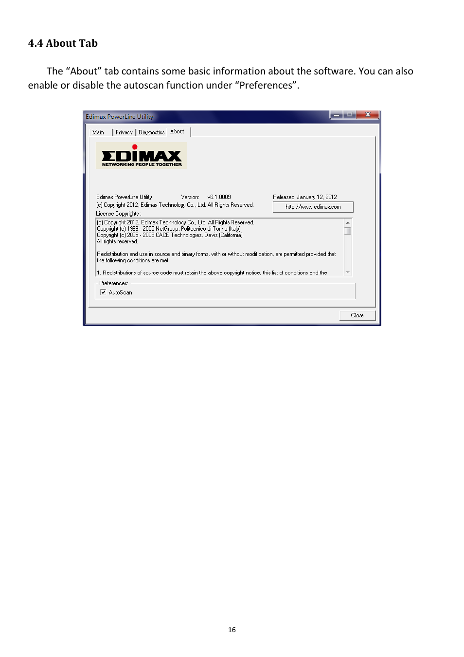 4 about tab | Edimax Technology HP-5101K User Manual | Page 17 / 24