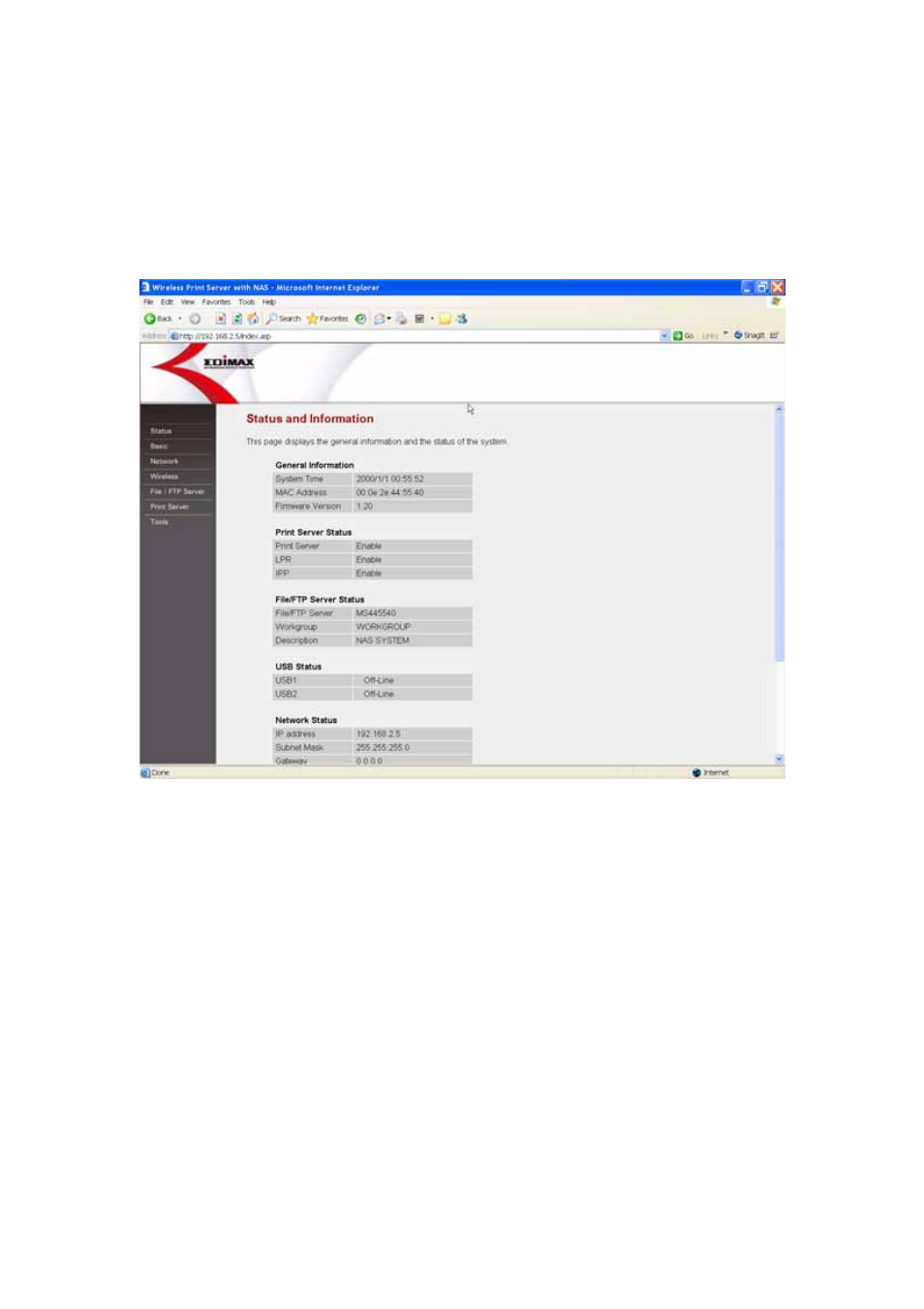 1 status | Edimax Technology PS-2207SUg User Manual | Page 36 / 92