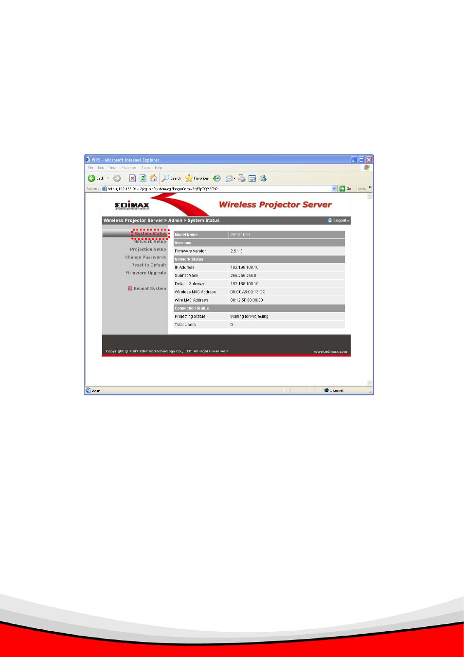 5 system status | Edimax Technology WP-S1000 User Manual | Page 37 / 49