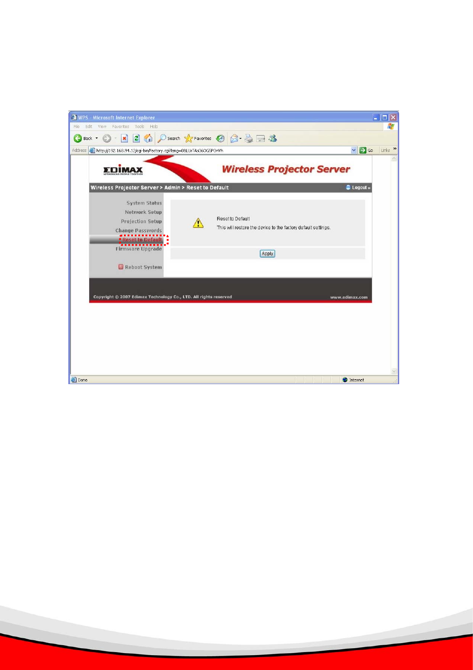 9 reset to default | Edimax Technology WP-S1000 User Manual | Page 42 / 49