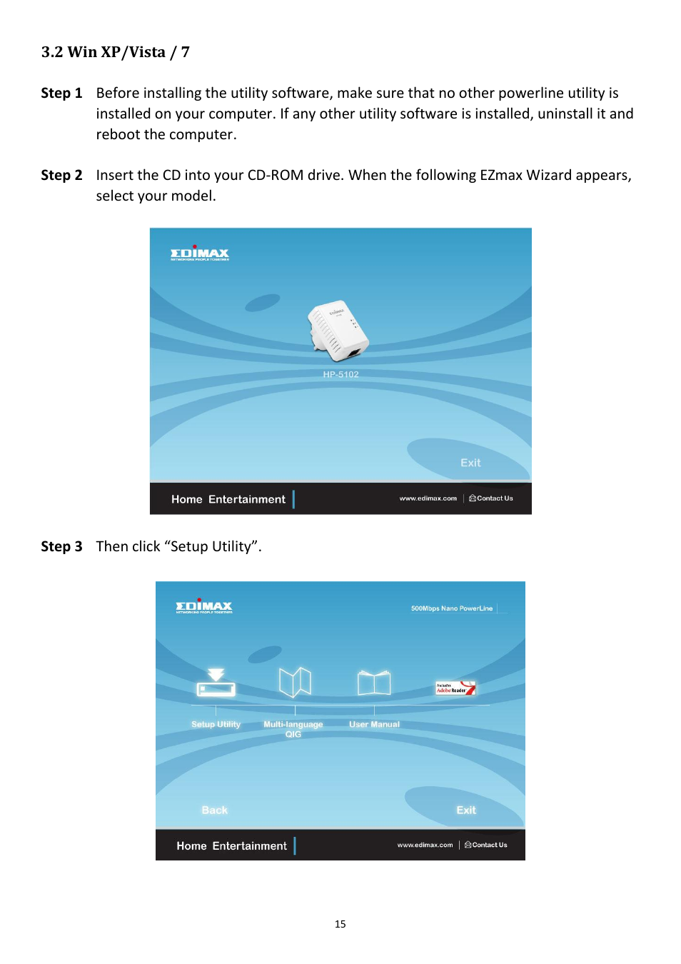 2 win xp/vista / 7 | Edimax Technology HP-5102K User Manual | Page 16 / 31