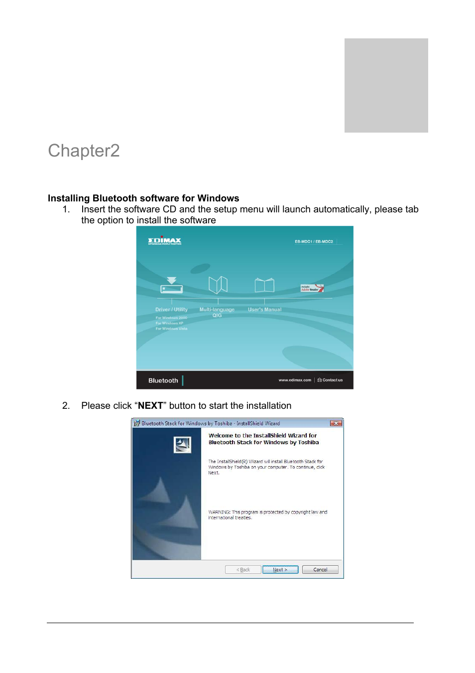 Chapter2 | Edimax Technology EB-MDC1 User Manual | Page 5 / 28