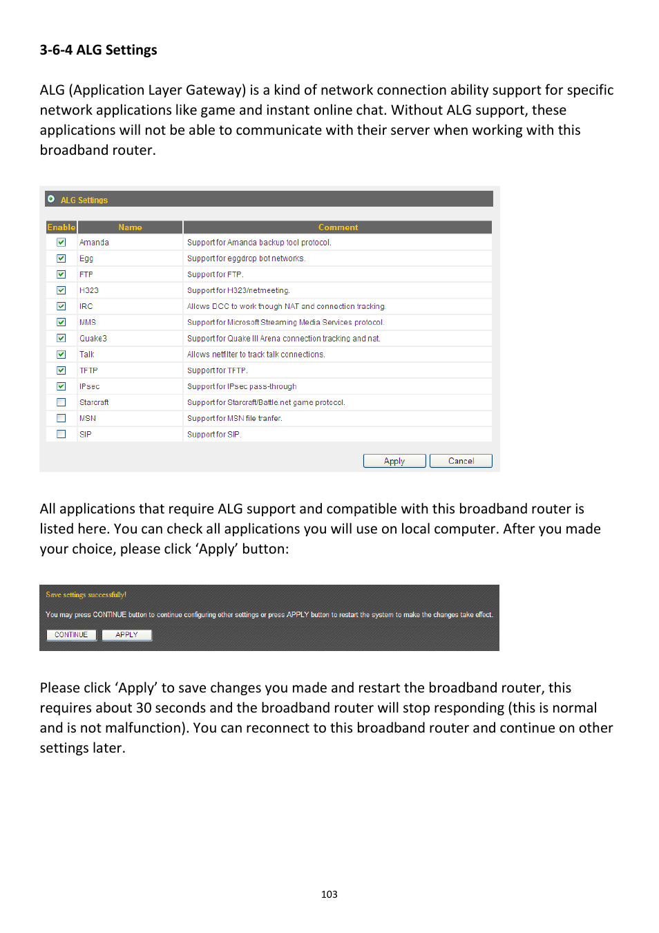 6-4 alg settings | Edimax Technology 3G-6218n User Manual | Page 104 / 125