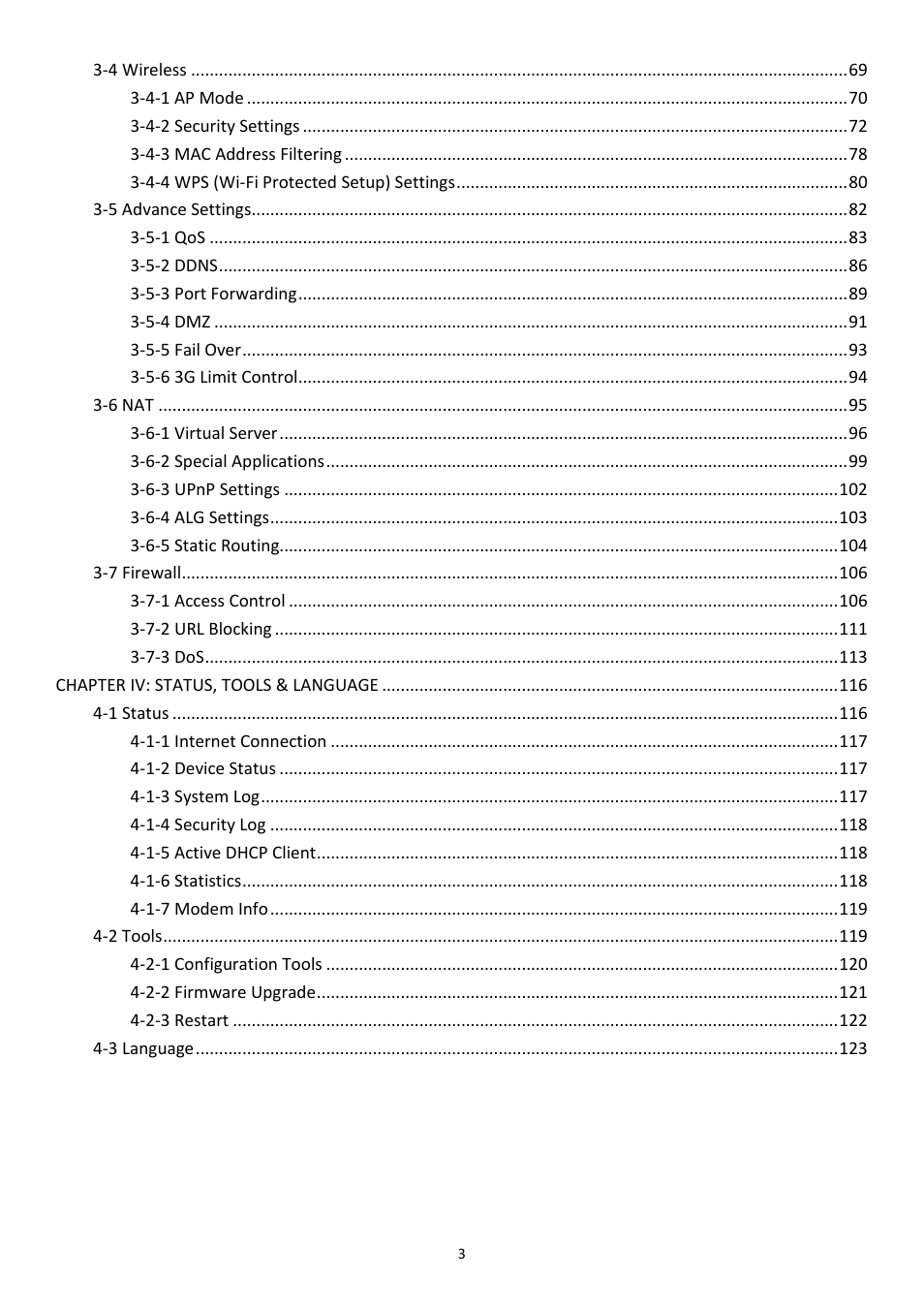Edimax Technology 3G-6218n User Manual | Page 4 / 125