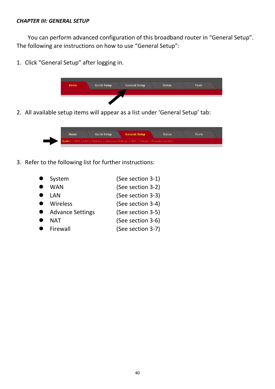 Chapter iii: general setup | Edimax Technology 3G-6218n User Manual | Page 41 / 125