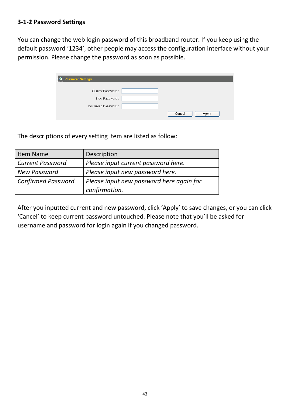 1-2 password settings | Edimax Technology 3G-6218n User Manual | Page 44 / 125
