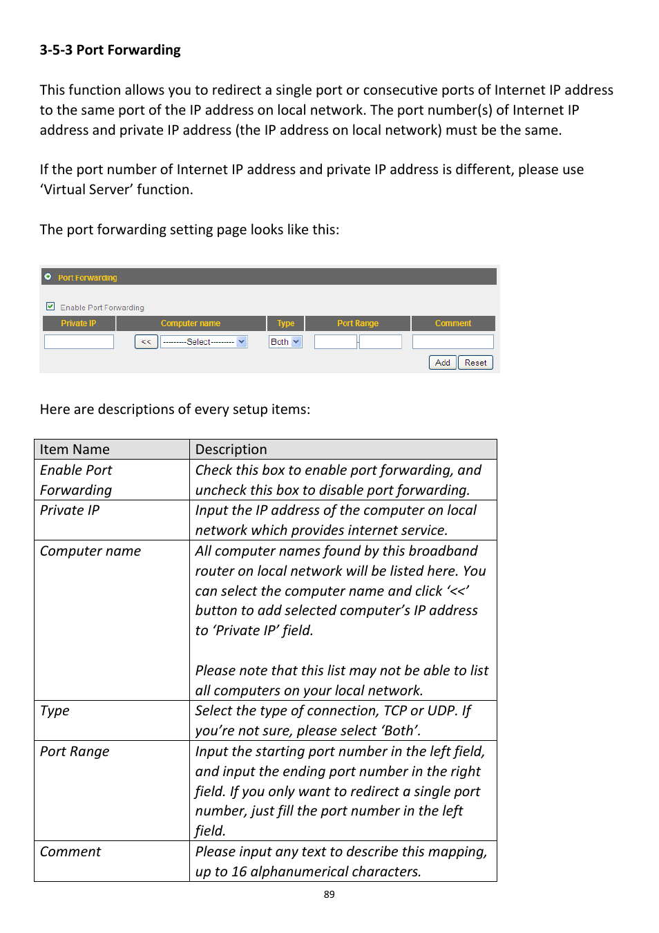5-3 port forwarding | Edimax Technology 3G-6218n User Manual | Page 90 / 125