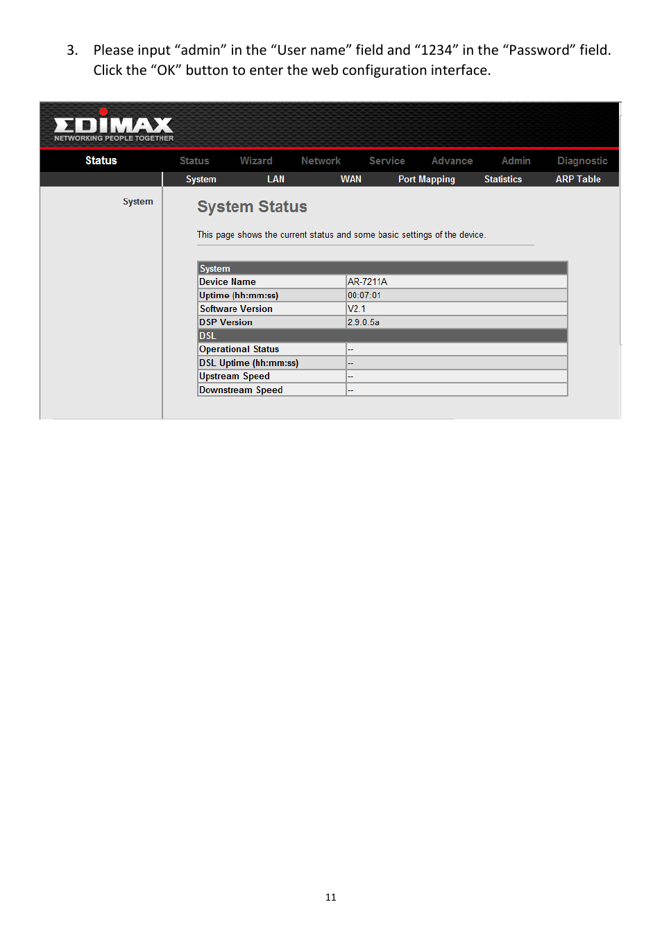 Edimax Technology AR-7211B User Manual | Page 12 / 61