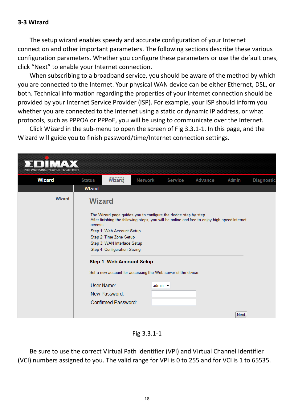 3 wizard | Edimax Technology AR-7211B User Manual | Page 19 / 61