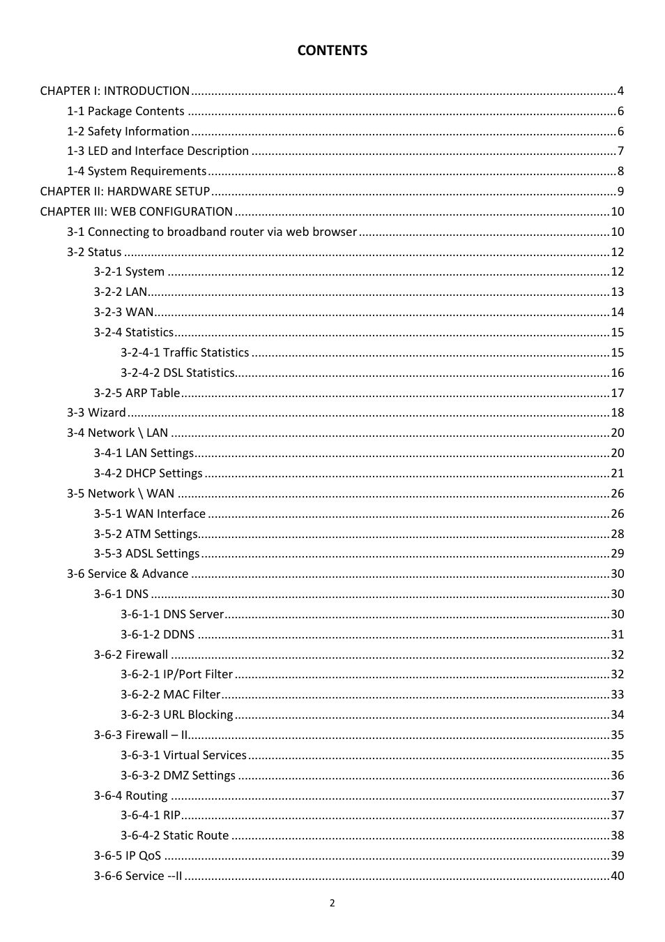 Edimax Technology AR-7211B User Manual | Page 3 / 61