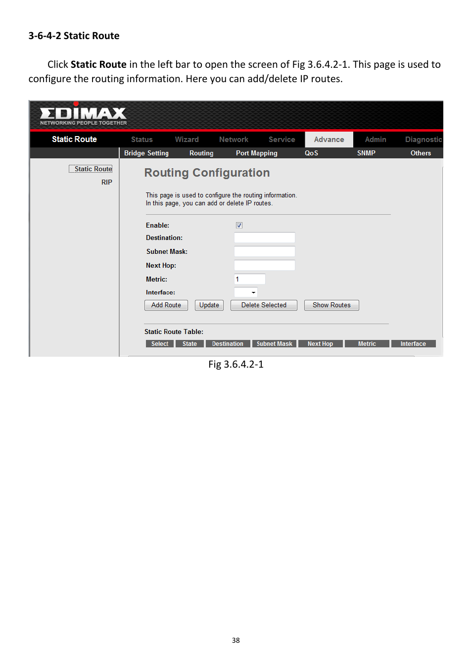 6-4-2 static route | Edimax Technology AR-7211B User Manual | Page 39 / 61