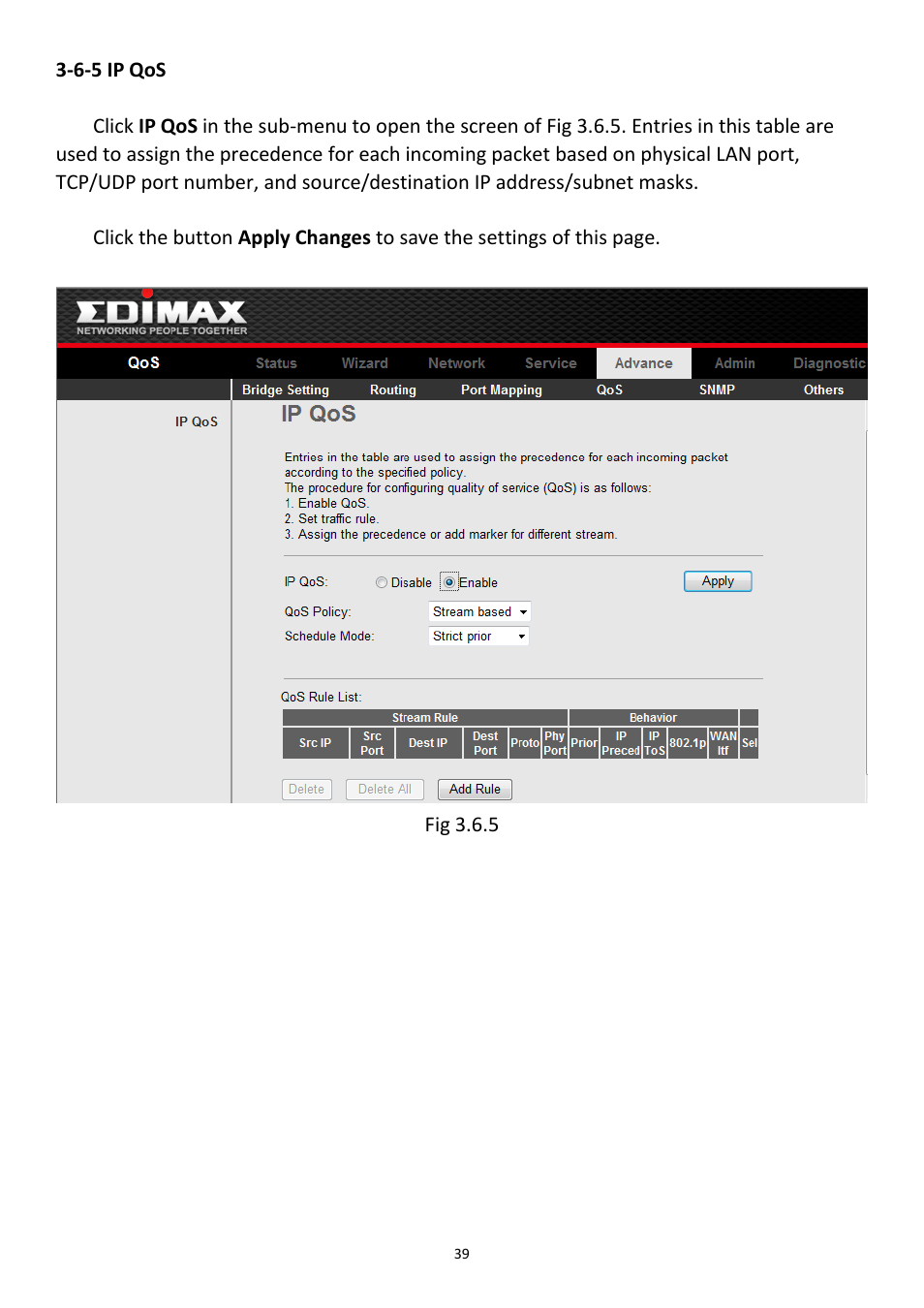 6-5 ip qos | Edimax Technology AR-7211B User Manual | Page 40 / 61