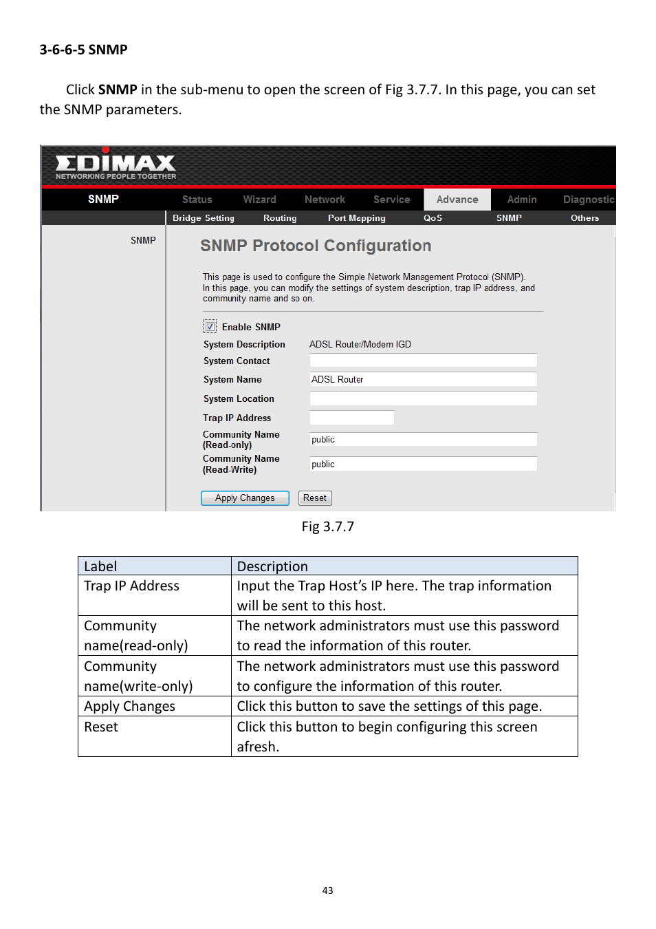 6-6-5 snmp | Edimax Technology AR-7211B User Manual | Page 44 / 61