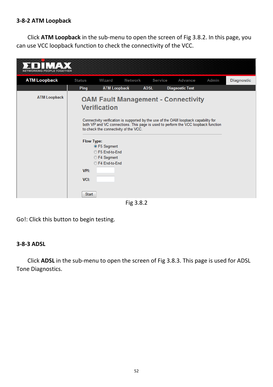 8-2 atm loopback, 8-3 adsl | Edimax Technology AR-7211B User Manual | Page 53 / 61