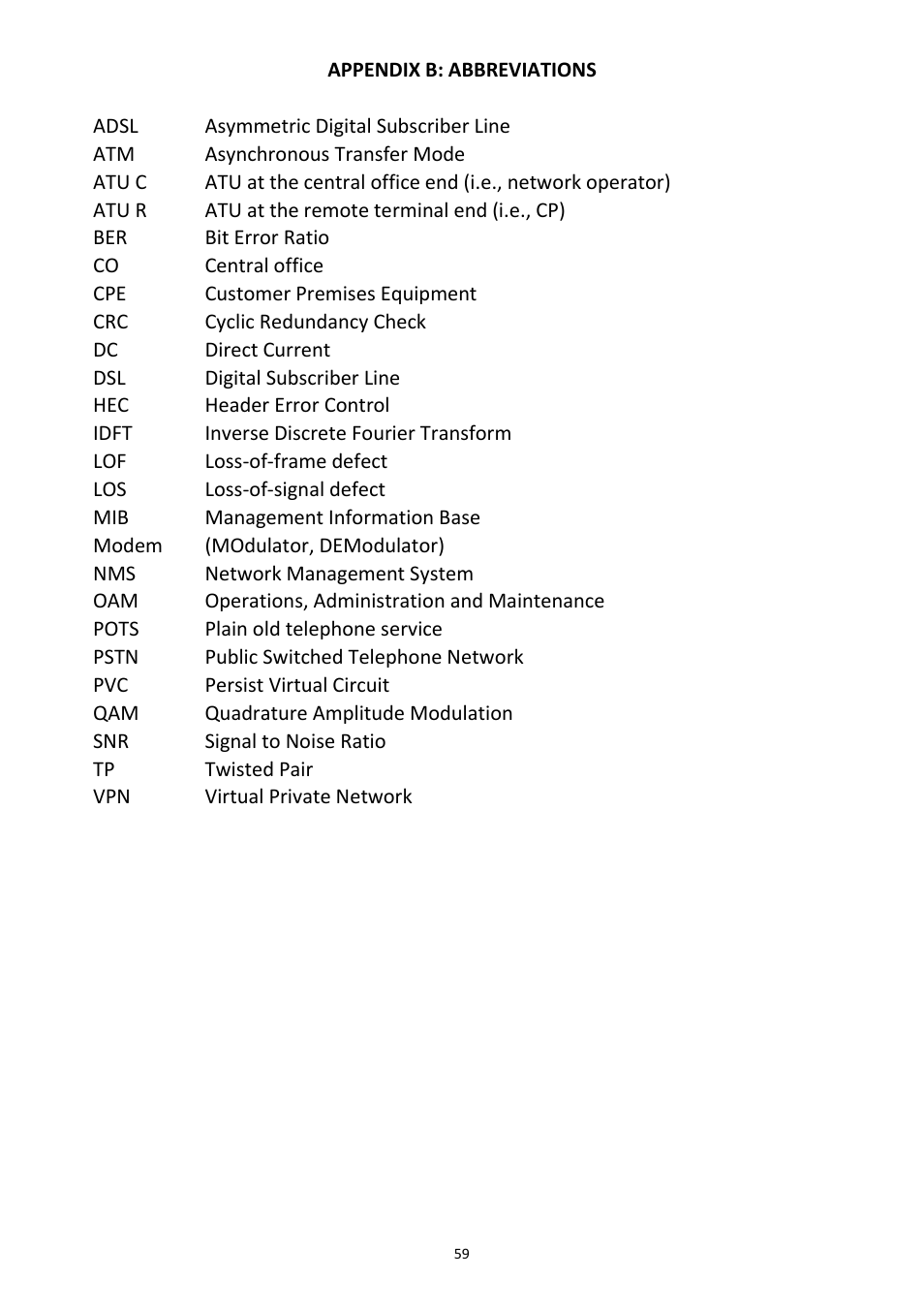 Appendix b: abbreviations | Edimax Technology AR-7211B User Manual | Page 60 / 61