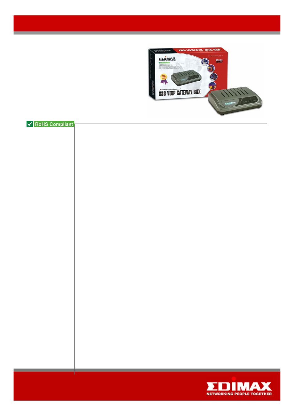 Edimax Technology VO-4500SK User Manual | 2 pages