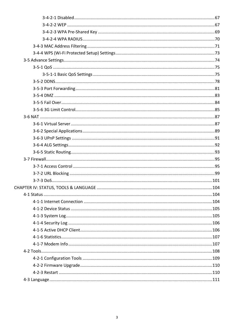 Edimax Technology 3G-6408n User Manual | Page 4 / 113