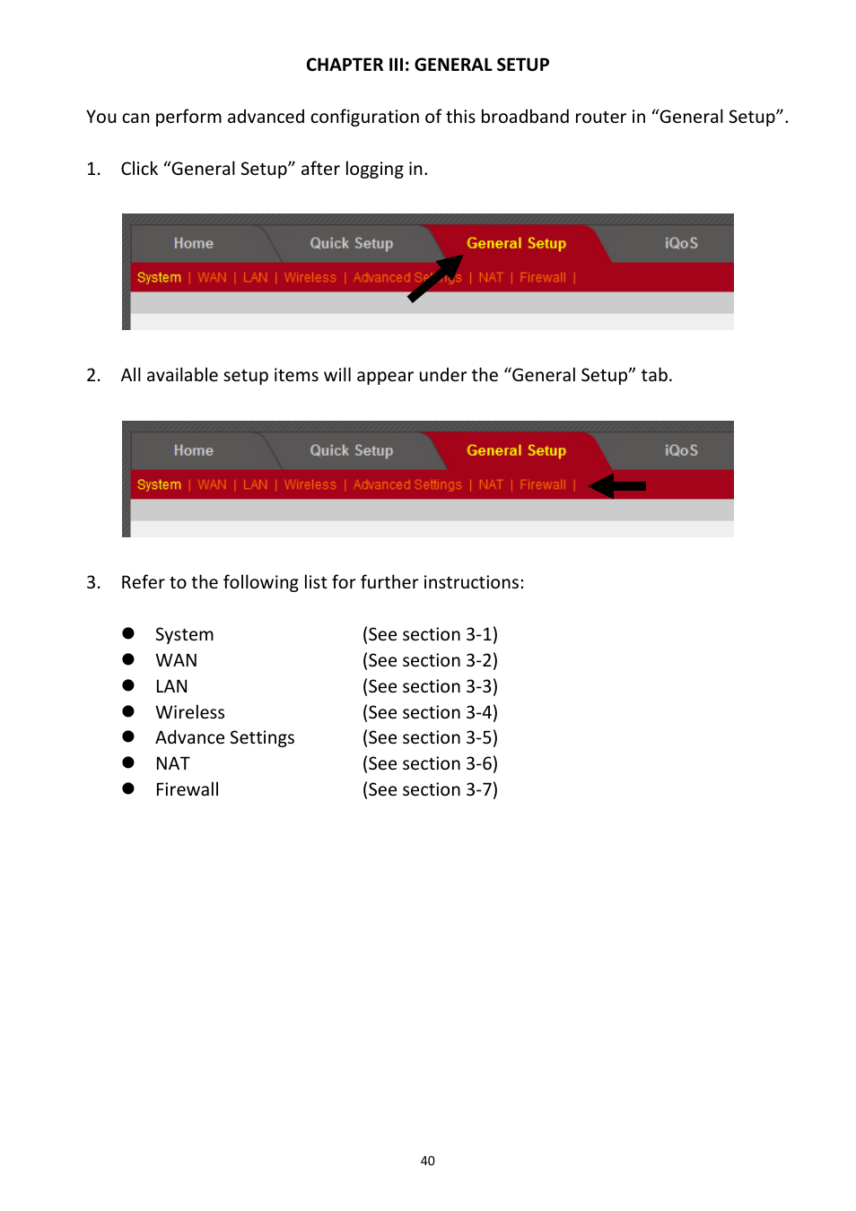 Chapter iii: general setup | Edimax Technology 3G-6408n User Manual | Page 41 / 113