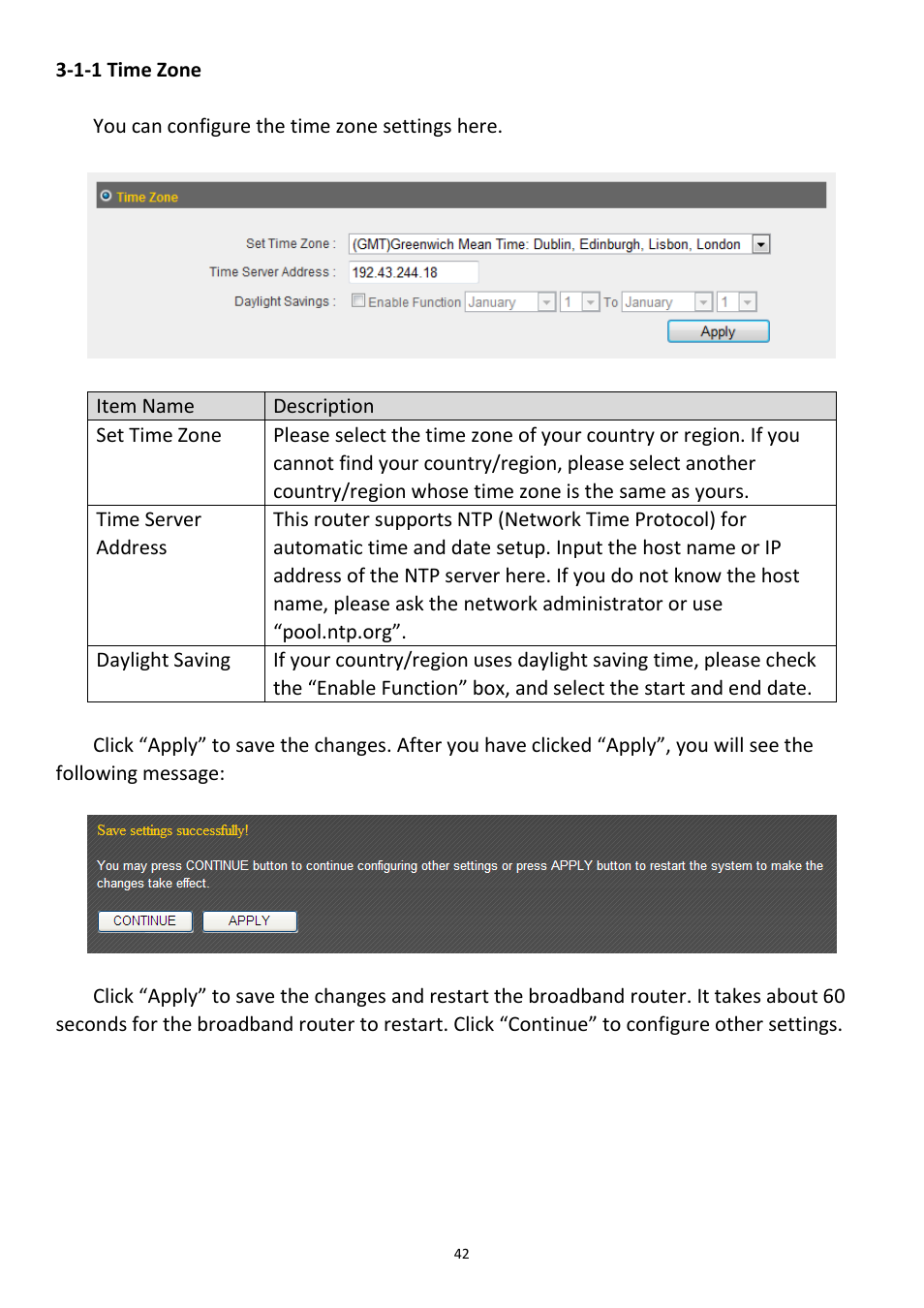 1-1 time zone | Edimax Technology 3G-6408n User Manual | Page 43 / 113