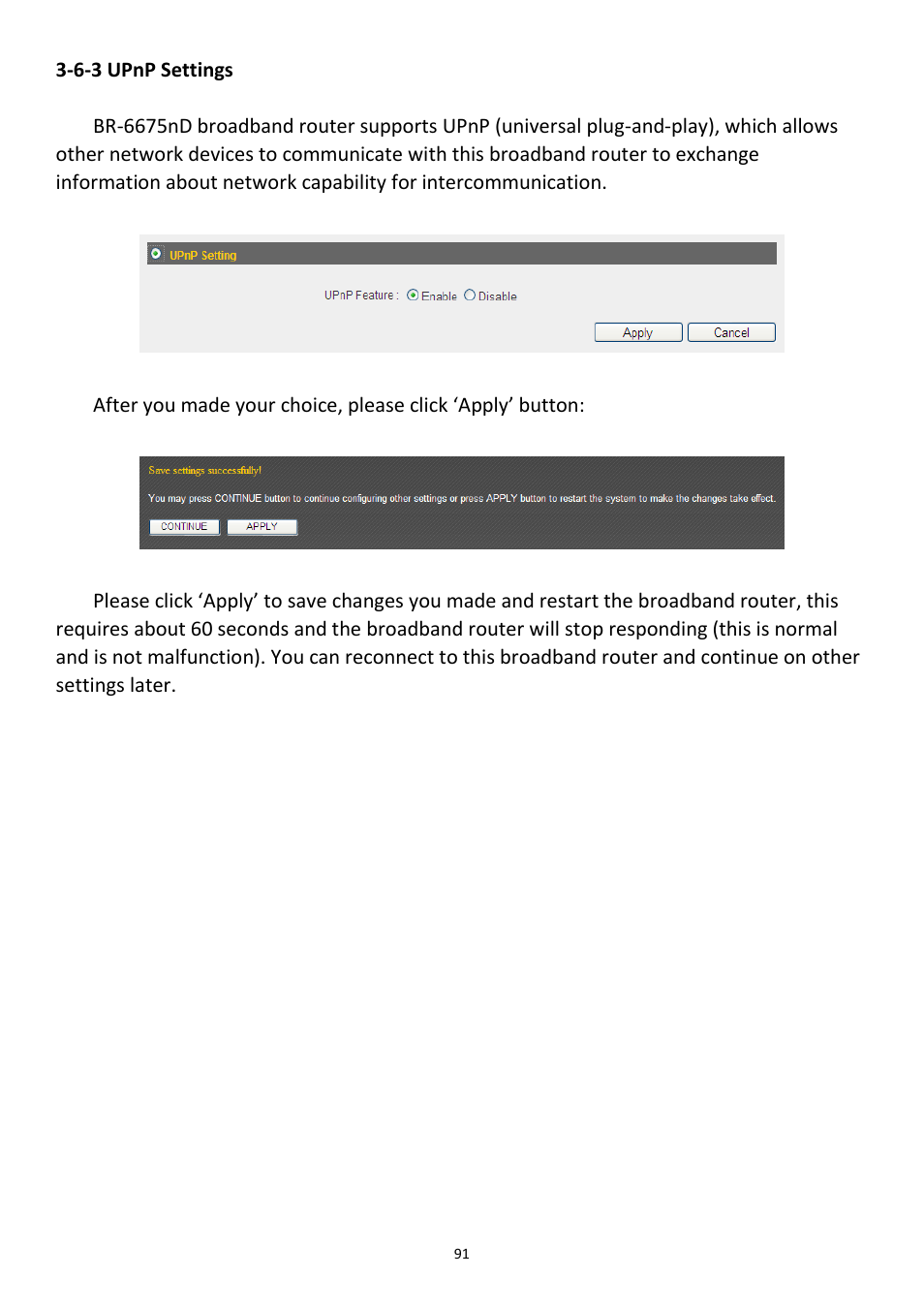 6-3 upnp settings | Edimax Technology 3G-6408n User Manual | Page 92 / 113