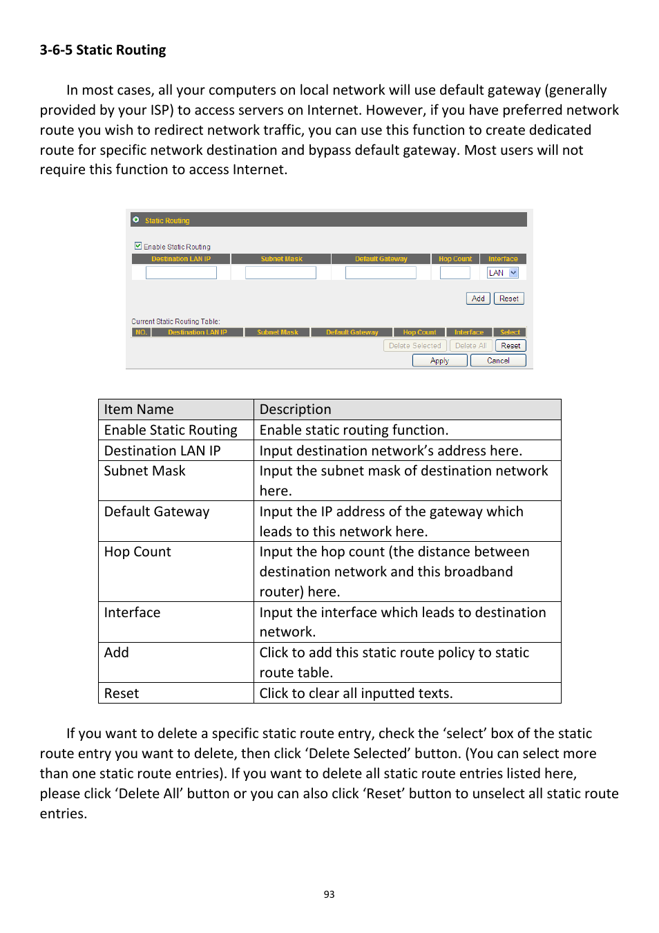 6-5 static routing | Edimax Technology 3G-6408n User Manual | Page 94 / 113
