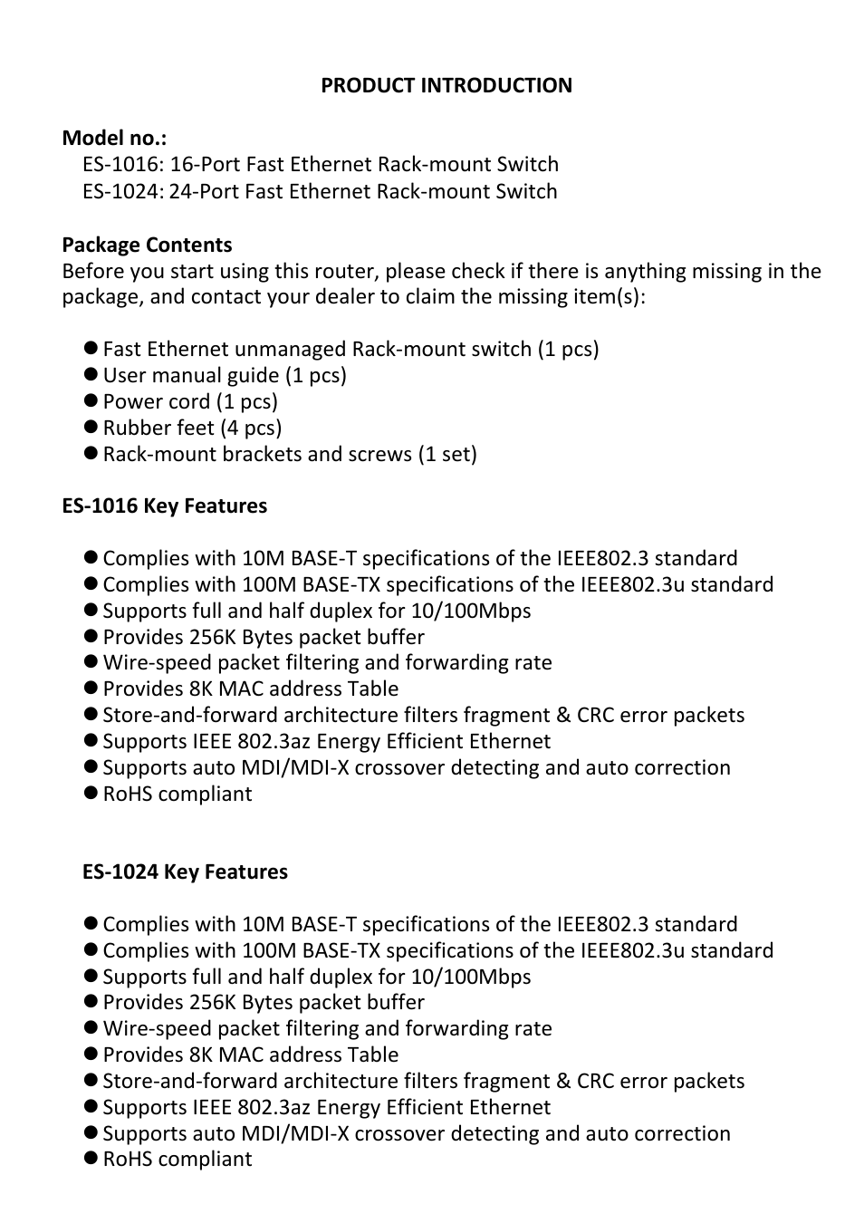 Edimax Technology ES-1024 User Manual | Page 3 / 6