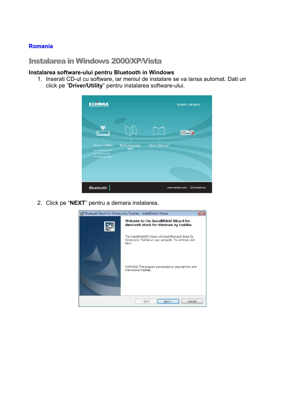 Instalarea in windows 2000/xp/vista | Edimax Technology EB-MDC2 User Manual | Page 36 / 42